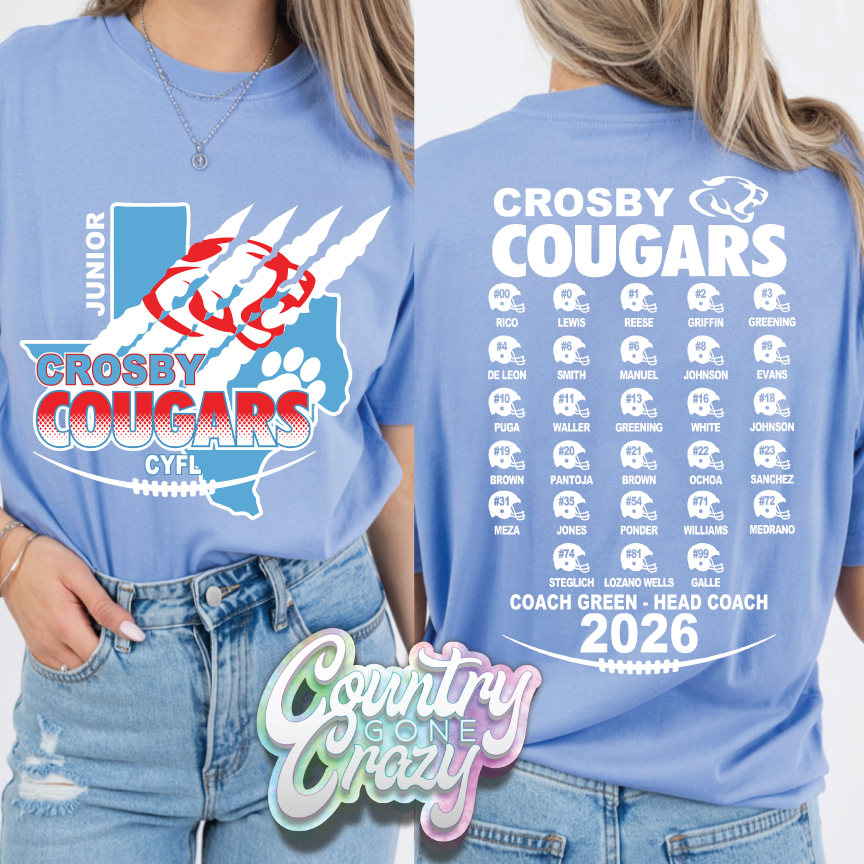 Crosby Cougars 2026 Junior Football T-Shirt