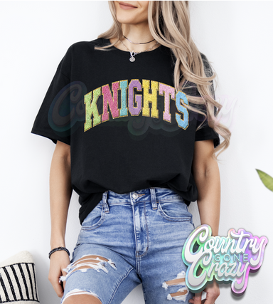 KNIGHTS - Faux Chenille - T-Shirt-Country Gone Crazy-Country Gone Crazy