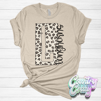 Longhorns - Boxed Leopard Bella Canvas T-Shirt-Country Gone Crazy-Country Gone Crazy