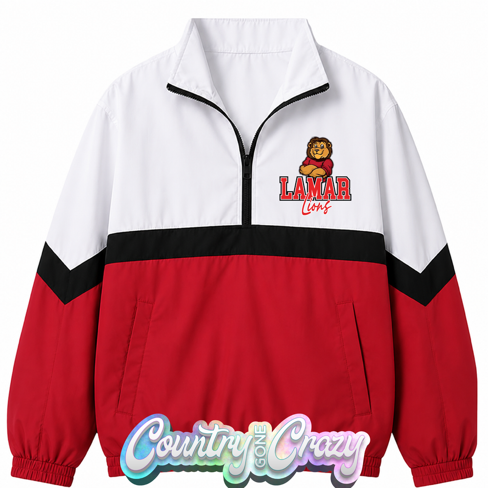 SCHOOL COLORS: RED/BLACK WINDBREAKER  // IN STOCK NOW