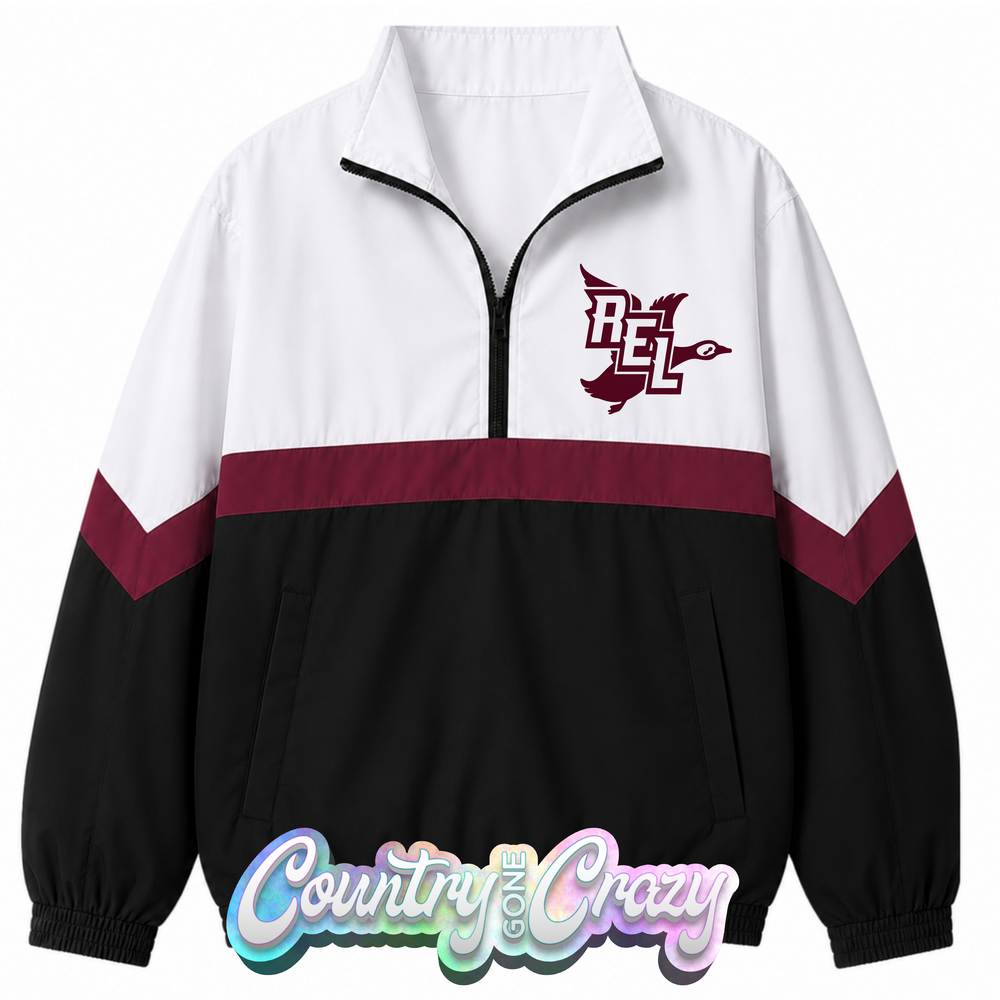 SCHOOL COLORS: MAROON & BLACK WINDBREAKER // IN STOCK NOW