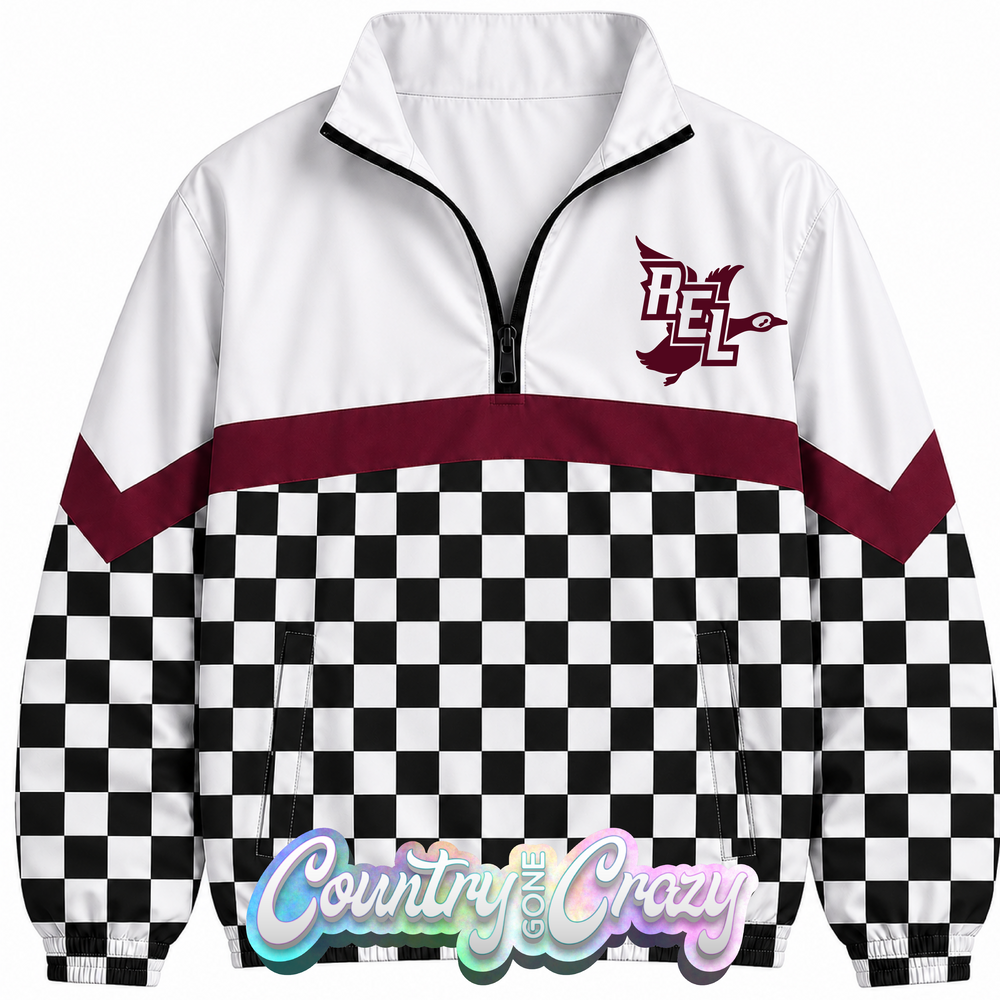 SCHOOL COLORS: MAROON & BLACK WINDBREAKER // IN STOCK NOW
