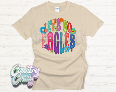 Let's Go Eagles - Floral - T-Shirt-Country Gone Crazy-Country Gone Crazy