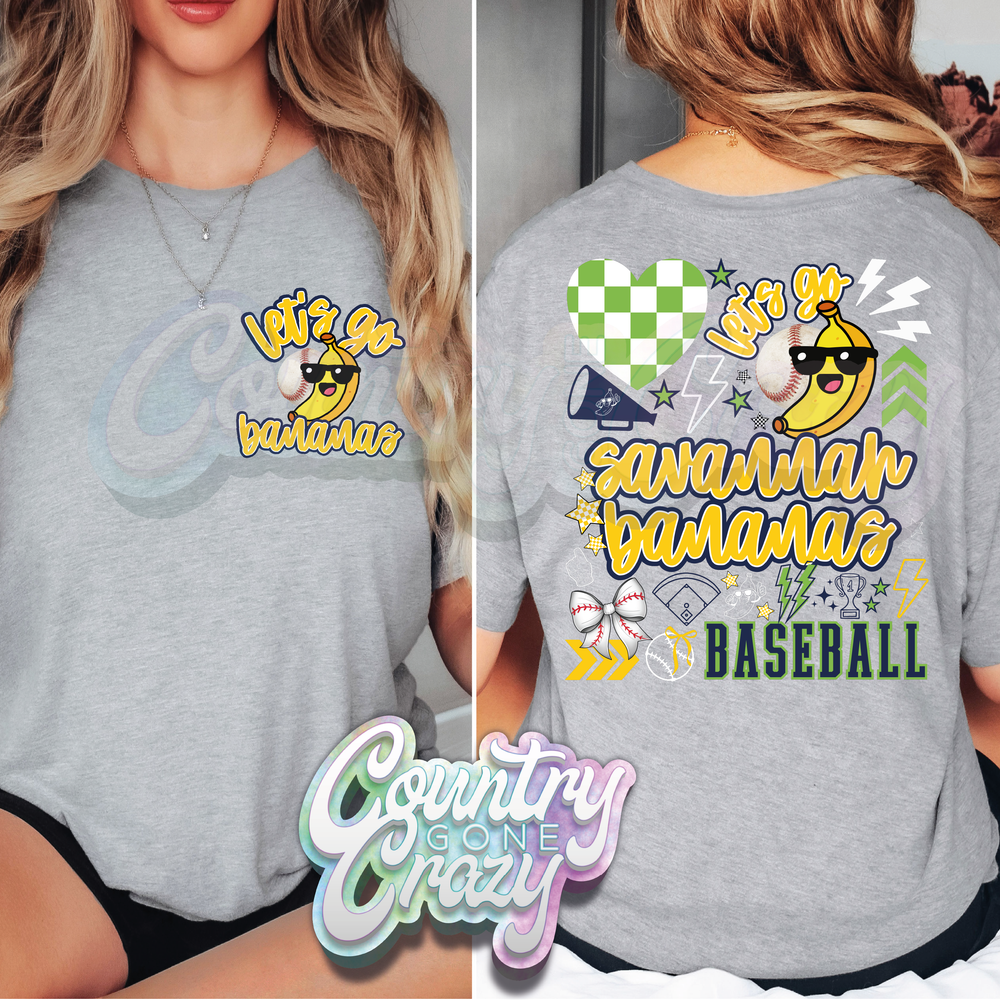 Let's Go Bananas | with Back T-Shirt-Gildan-Country Gone Crazy