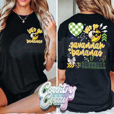 Let's Go Bananas | with Back T-Shirt-Gildan-Country Gone Crazy