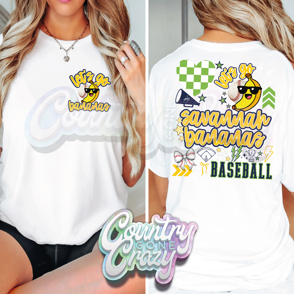 Let's Go Bananas | with Back T-Shirt-Gildan-Country Gone Crazy
