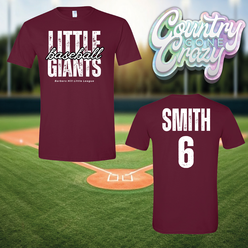 Little Giants Baseball - Maroon T-Shirt-Country Gone Crazy-Country Gone Crazy