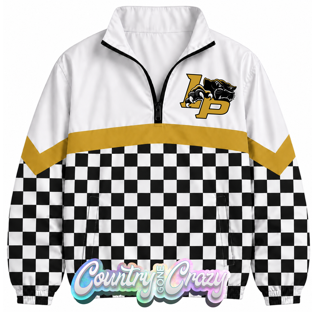 SCHOOL COLORS: BLACK/GOLD WINDBREAKER // IN STOCK NOW