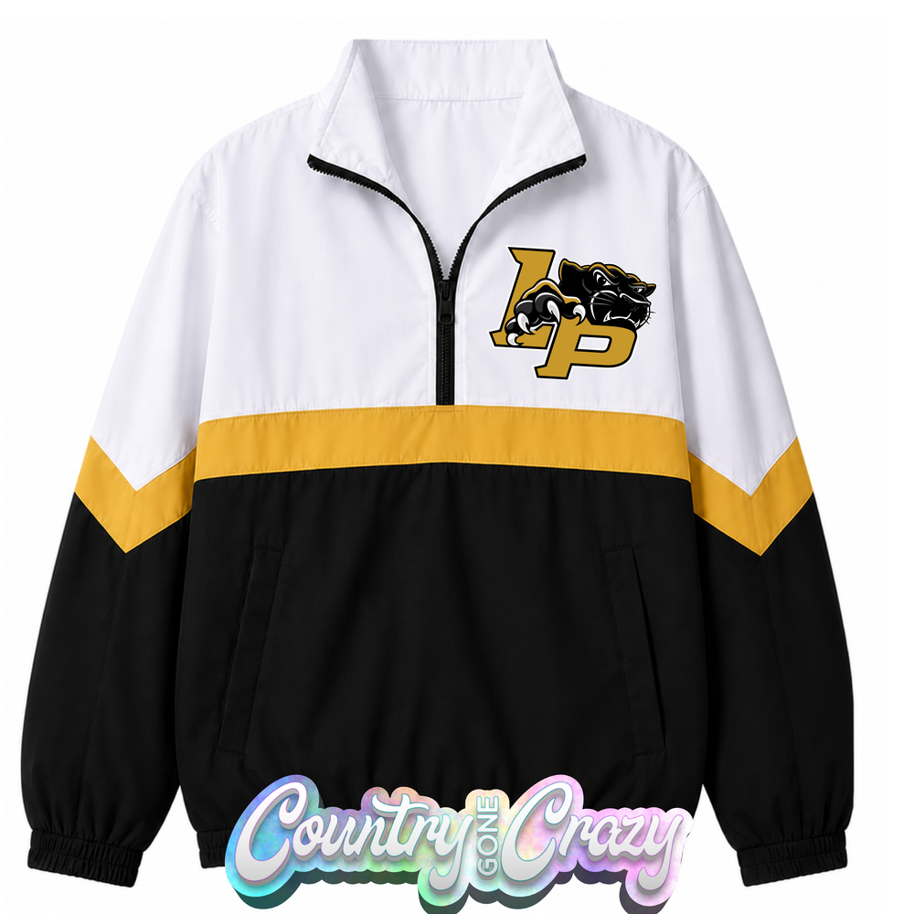 SCHOOL COLORS: BLACK/GOLD WINDBREAKER // IN STOCK NOW