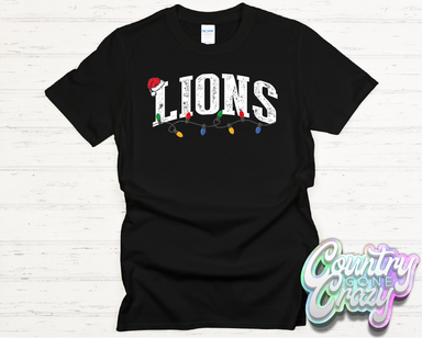LIONS - CHRISTMAS LIGHTS - T-SHIRT-Country Gone Crazy-Country Gone Crazy
