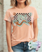 LIONS ** BOHO WAVE** BELLA CANVAS HEATHER PEACH T-SHIRT-Country Gone Crazy-Country Gone Crazy