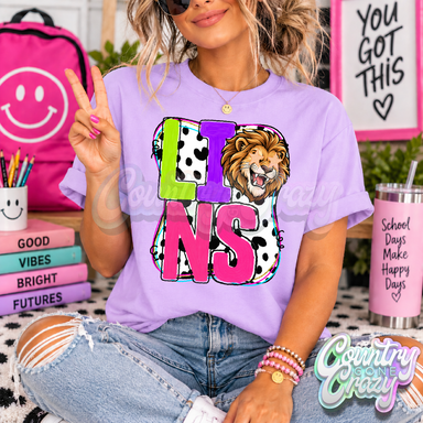 LIONS ** COLOR POP ** T-SHIRT-Country Gone Crazy-Country Gone Crazy