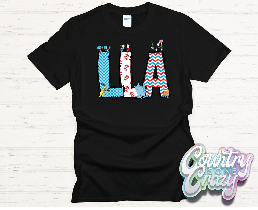 LLA Dr. Seuss Letters T-Shirt-Country Gone Crazy-Country Gone Crazy