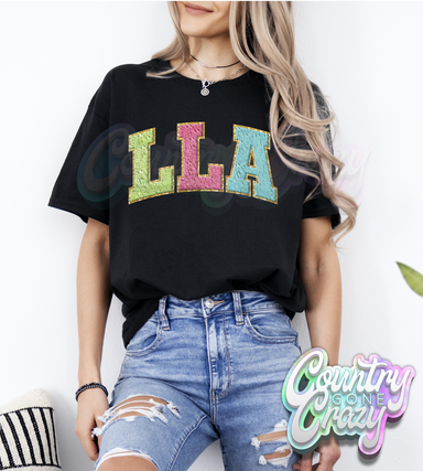 LLA - Faux Chenille - T-Shirt-Country Gone Crazy-Country Gone Crazy