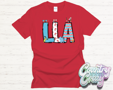 LLA Dr. Seuss Letters T-Shirt-Country Gone Crazy-Country Gone Crazy