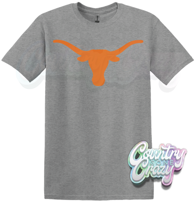 LONGHORN - SPORTS GREY T-SHIRT-Country Gone Crazy-Country Gone Crazy