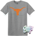 LONGHORN - SPORTS GREY T-SHIRT-Country Gone Crazy-Country Gone Crazy