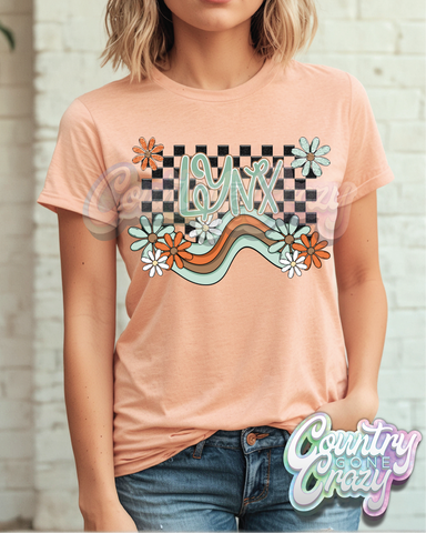 LYNX ** BOHO WAVE** BELLA CANVAS HEATHER PEACH T-SHIRT-Country Gone Crazy-Country Gone Crazy