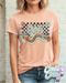 LYNX ** BOHO WAVE** BELLA CANVAS HEATHER PEACH T-SHIRT-Country Gone Crazy-Country Gone Crazy