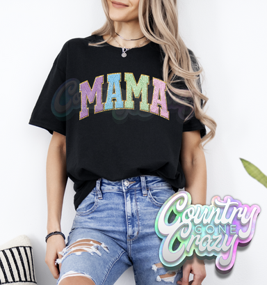 MAMA - Faux Chenille - T-Shirt-Country Gone Crazy-Country Gone Crazy