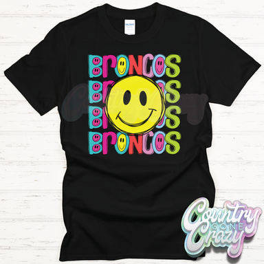 Broncos Smiley T-Shirt-Country Gone Crazy-Country Gone Crazy