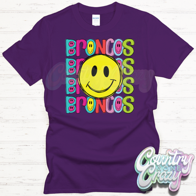 Broncos Smiley T-Shirt-Country Gone Crazy-Country Gone Crazy
