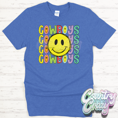 Cowboys Smiley T-Shirt-Country Gone Crazy-Country Gone Crazy
