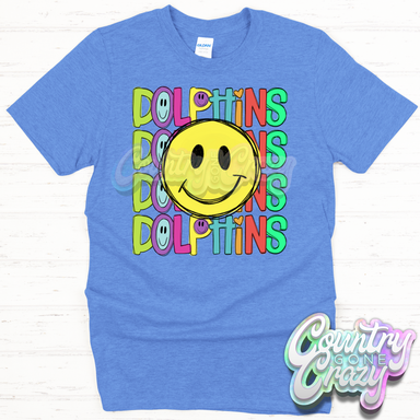 Dolphins Smiley T-Shirt-Country Gone Crazy-Country Gone Crazy