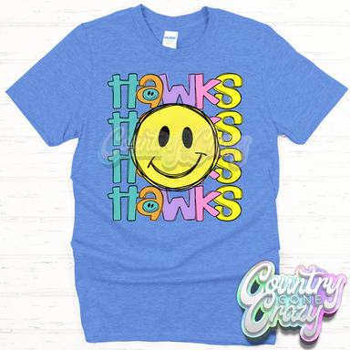 Hawks Smiley T-Shirt-Country Gone Crazy-Country Gone Crazy
