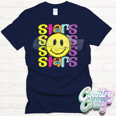 Stars Smiley T-Shirt-Country Gone Crazy-Country Gone Crazy