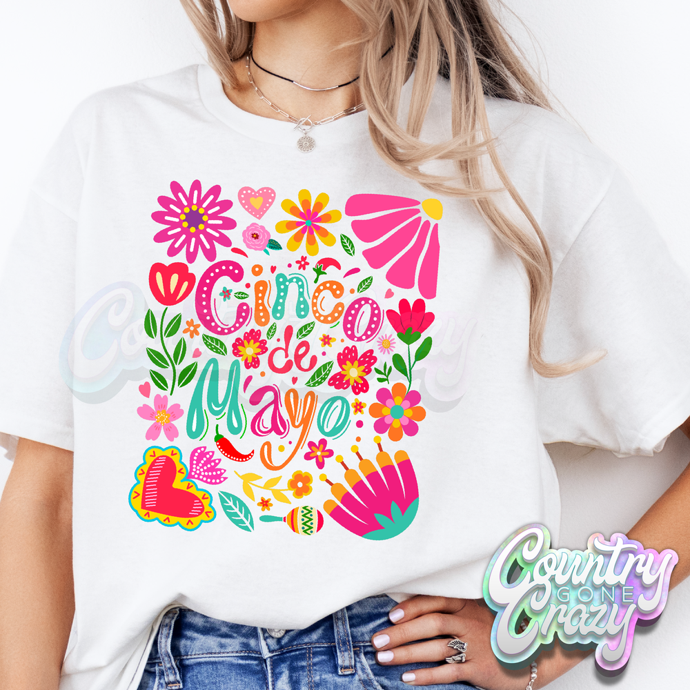 CINCO DE MAYO FLORAL T-SHIRT-Country Gone Crazy-Country Gone Crazy