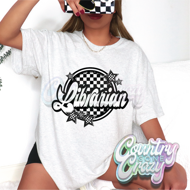 LIBRARIAN ■ CHECKERBOARD ■ T-Shirt-Country Gone Crazy-Country Gone Crazy