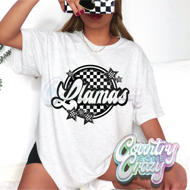 LLAMAS ■ CHECKERBOARD ■ T-Shirt-Country Gone Crazy-Country Gone Crazy