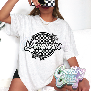 LONGHORNS ■ CHECKERBOARD ■ T-Shirt-Country Gone Crazy-Country Gone Crazy