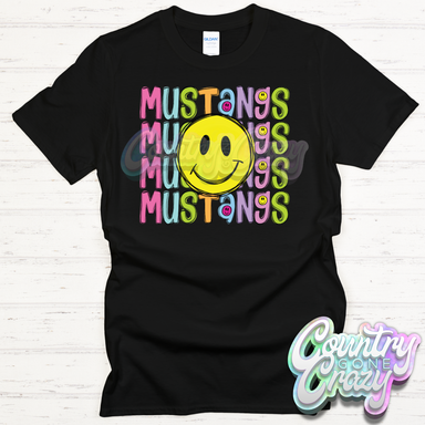 Mustangs Smiley T-Shirt-Country Gone Crazy-Country Gone Crazy