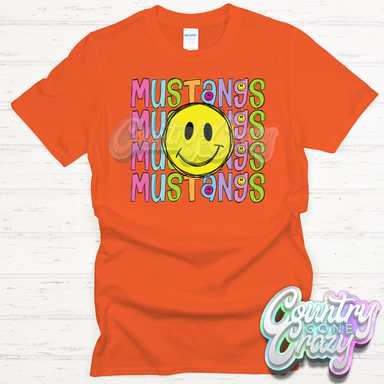 Mustangs Smiley T-Shirt-Country Gone Crazy-Country Gone Crazy