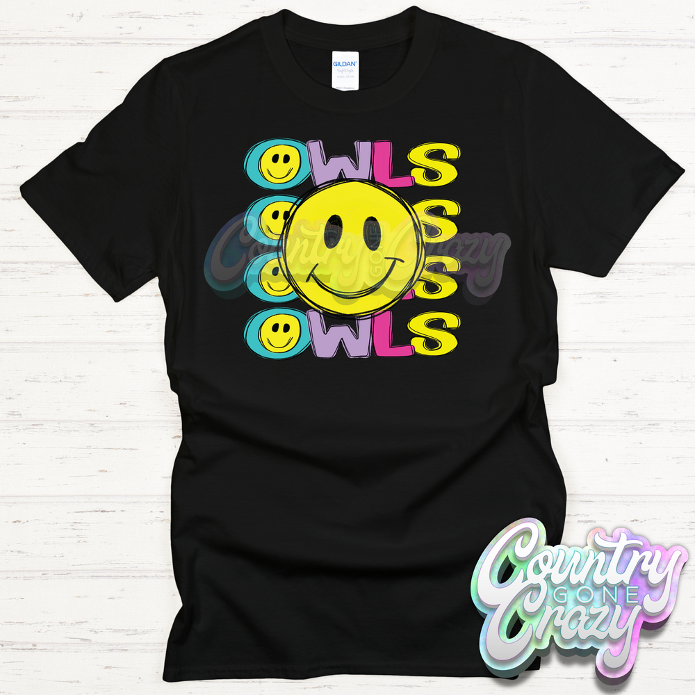 Owls Smiley T-Shirt-Country Gone Crazy-Country Gone Crazy