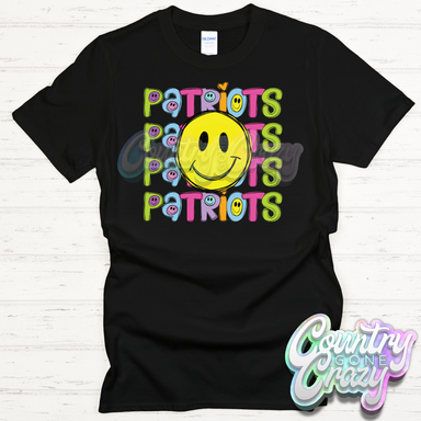 Patriots Smiley T-Shirt-Country Gone Crazy-Country Gone Crazy