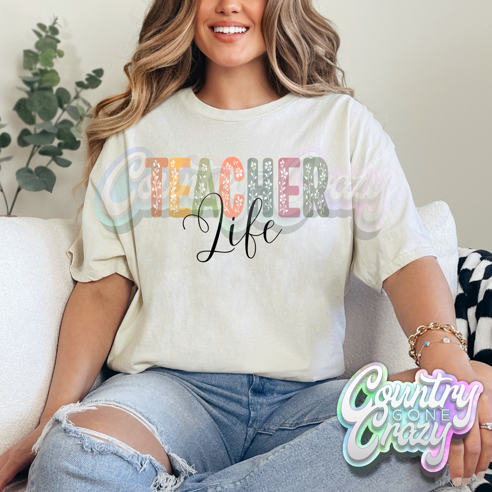 PASTEL MULTI COLOR TEACHER LIFE FLORAL