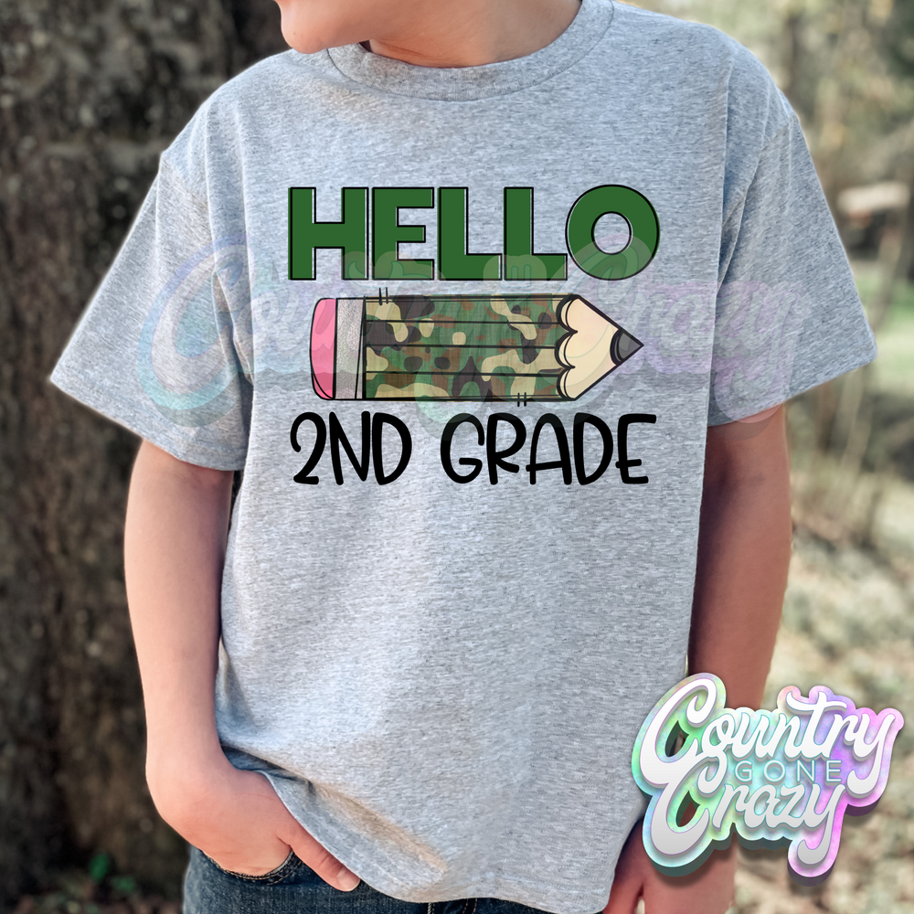 HELLO SECOND GRADE CAMO PENCIL