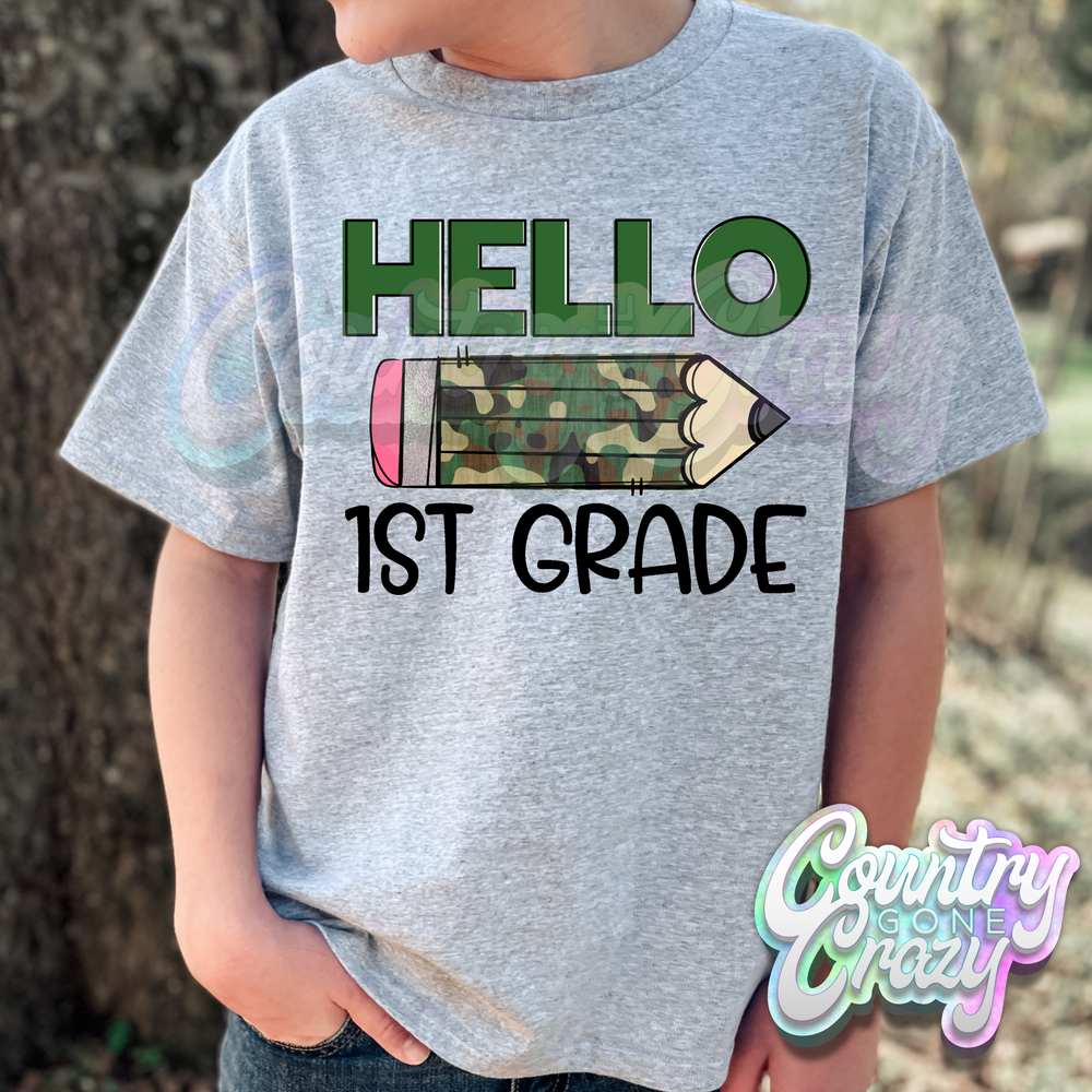 HELLO FIRST GRADE CAMO PENCIL