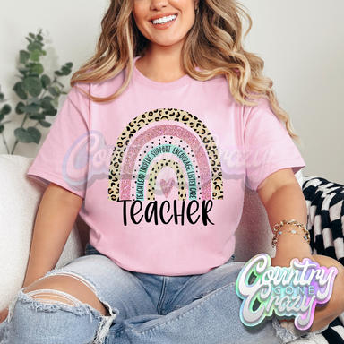 TEACHER LEOPARD GLITTER RAINBOW-Country Gone Crazy-Country Gone Crazy