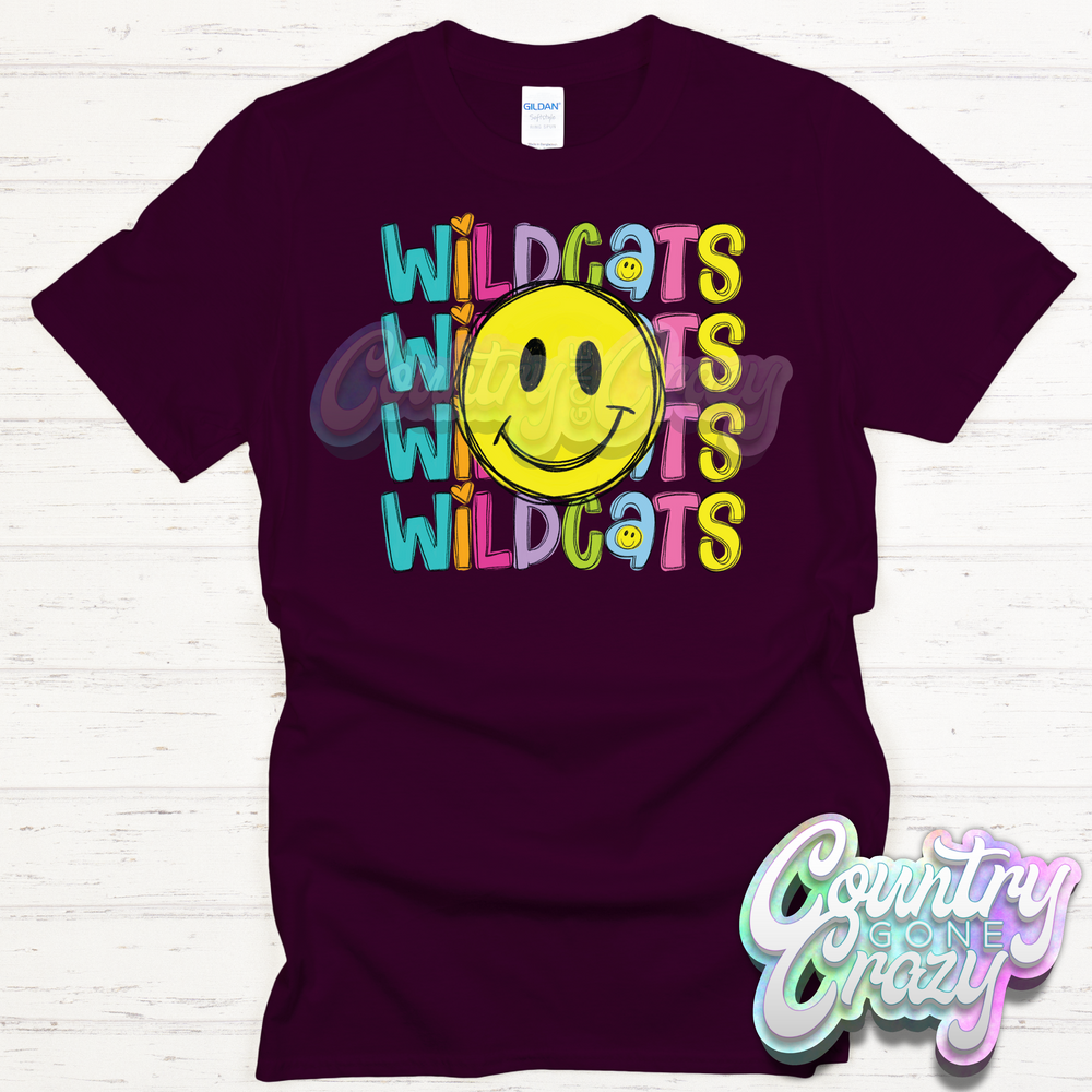 Wildcats Smiley T-Shirt-Country Gone Crazy-Country Gone Crazy