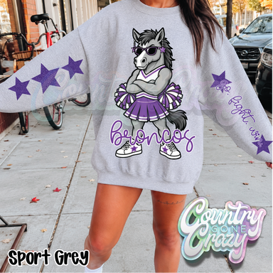 BRONCOS • STAR CHEER• SWEATSHIRT •-Country Gone Crazy-Country Gone Crazy