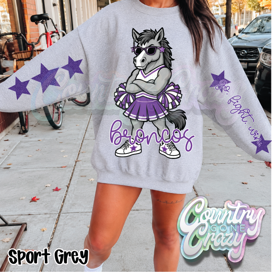 BRONCOS • STAR CHEER• SWEATSHIRT •-Country Gone Crazy-Country Gone Crazy