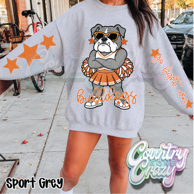 BULLDOGS • STAR CHEER• SWEATSHIRT •-Country Gone Crazy-Country Gone Crazy
