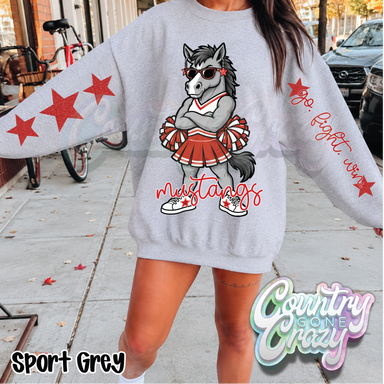 MUSTANGS • STAR CHEER• SWEATSHIRT •-Country Gone Crazy-Country Gone Crazy
