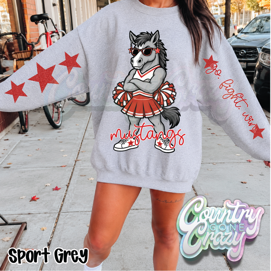 MUSTANGS • STAR CHEER• SWEATSHIRT •-Country Gone Crazy-Country Gone Crazy