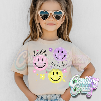 HELLO PRE-K SMILEY BLACK WORDS-Country Gone Crazy-Country Gone Crazy