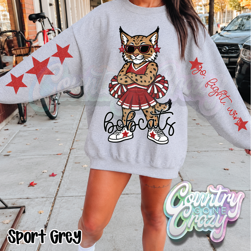 BOBCATS • STAR CHEER• SWEATSHIRT •-Country Gone Crazy-Country Gone Crazy
